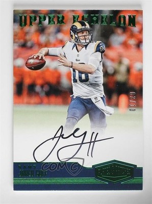 2016 Plates & Patches Upper Echelon Green 3/10 Jared Goff #25 Rookie Auto RC f1y
