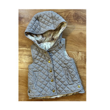 Aspen Quilted Hooded Vest Gray 2T Unisex Baby Toddler Sleeveless Lined