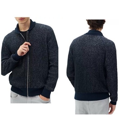 NWT Rag & Bone $398 Men's Simon Bomber Zip Up Sweater In Navy Size: Medium