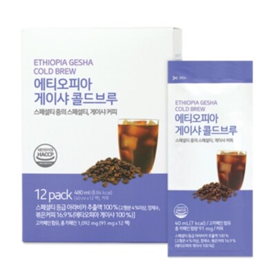 ATOMY Ethiopia Geisha Cold Brew 40ml x 12 packs Korean Americano Coffee