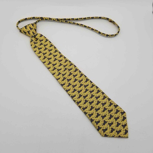 J. Khaki Boys Neck Tie Yellow Labrador Dogs Bones Kids Silk Novelty