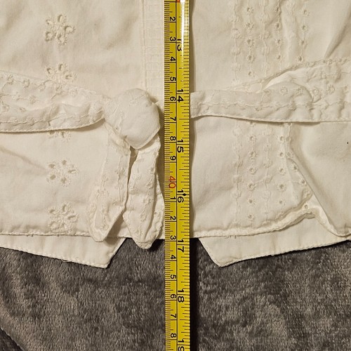 Liz Sport Petite Women's Vest White Embroidered Cotton Lace Detail V-Neck - Picture 9 of 9