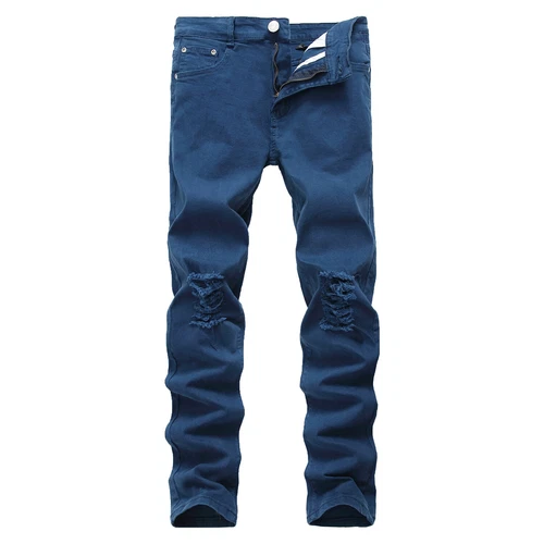 Herren Ripped Jeans Stretch Distressed Destroyed Tapered Leg Skinny Hose - Bild 48 von 51