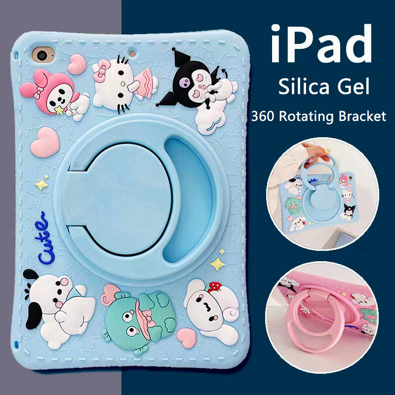 For Apple iPad 5/ My Melody Pochacco Silica Gel 360 Rotating