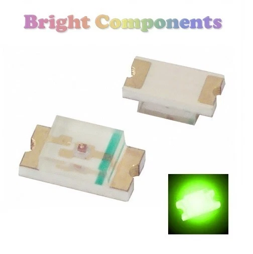 10 x 1206 Green LED (SMD) - Ultra Bright - UK Seller