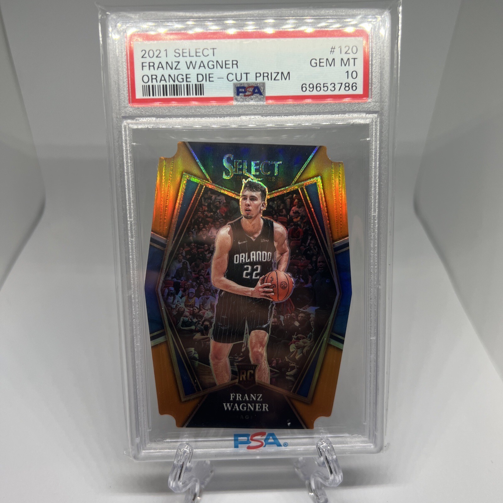 Franz Wagner 2021 Select Premiere Level Orange Die Cut /65 ROOKIE PSA 10 #120