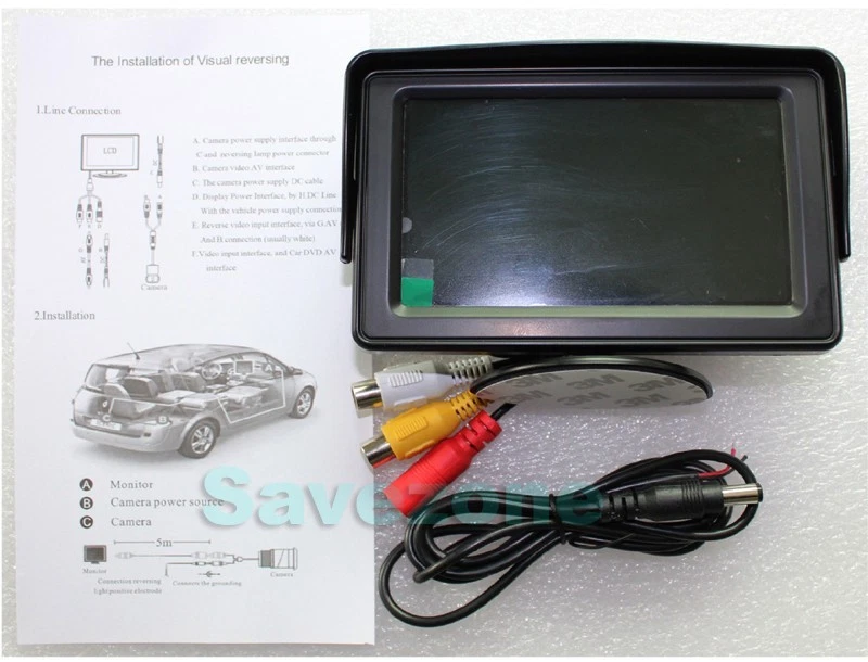 7LED Night Vision Wireless Reversing Camera + 4.3" LCD Monitor Car Rear View Kit - Image 4 of 4