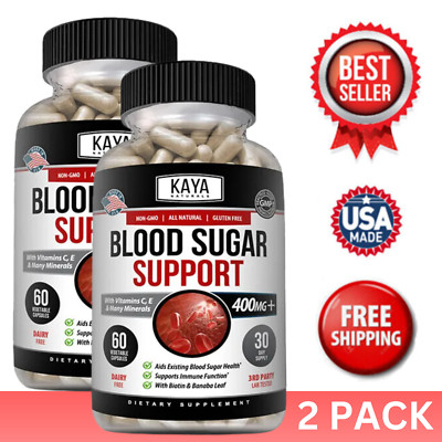 (2 Pack) Blood Sugar Support 60ct Alpha Lipoic Acid Cinnamon Biotin Magnesium