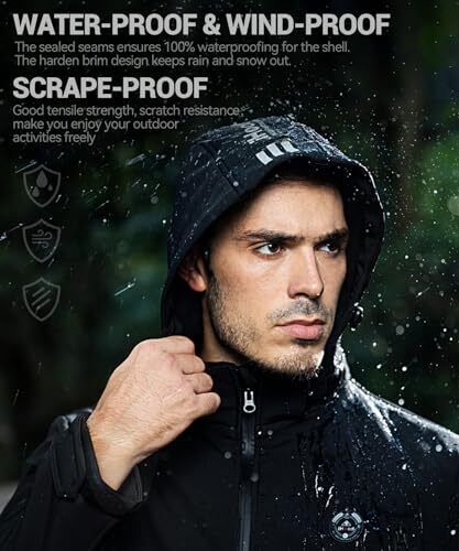 Men's Heated Jacket with Detachable Hood, Waterproof Winter XX-Large ...