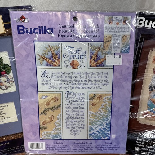DIMENSIONS BUCEILLA PRAYERS "GOD GRANT ME... FOOTPRINTS WALK IN CROSS STITCH KIT - Picture 3 of 7