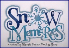 SNOW MEMORIES WINTER title paper piecing for Premade Scrapbook Page by Rhonda