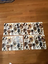 Hana Deka Club Puppies and Dogs Placemats Decofoam Lot of Four (4)