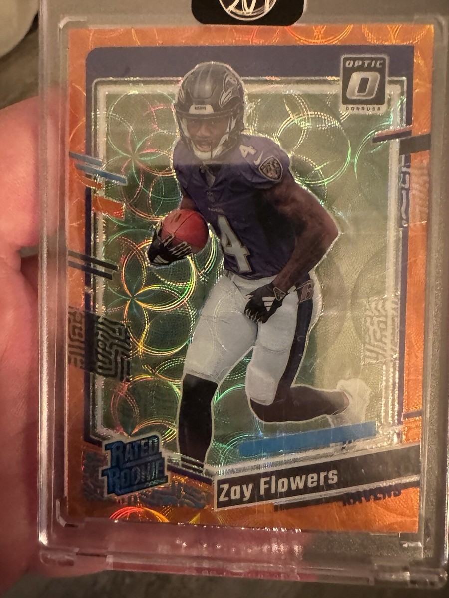 2023 Optic Zay Flowers Rated Rookie Orange Scope Prizm /79 #234