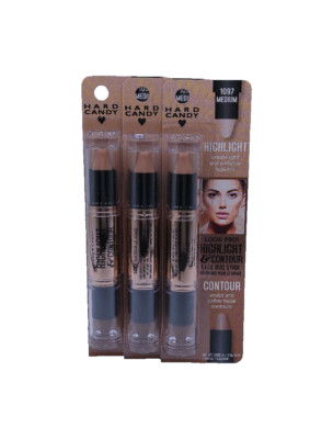 Lot/3 Hard Candy Highlight & Contour Face Duo Stick Deep ~ Medium ~ 2.6 g x 3