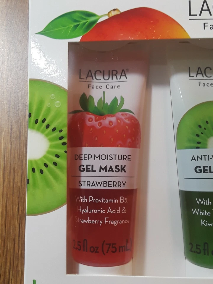 Lacura Face Care, Gel Mask (Strawberry, Kiwi, & Mango)3 tubes 2.5fl oz(75ml)each - image 2 of 4