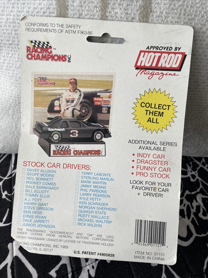 1989 #9 BILL ELLIOTT СЕРИИ 1 - РЕЗИНОВАЯ ШИНА - ОРАНЖЕВАЯ КРАСКА #1223             - Изображение 4 из 4