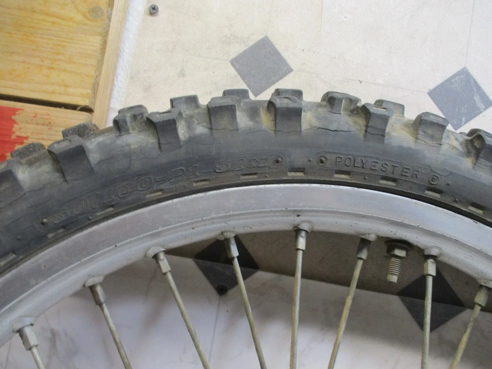 Kawasaki kx250 kx 250 1989 89 Front wheel tire rim hub 80/100-21 - Image 3 of 4