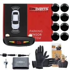 Einparkhilfe Set Vorne&Hinten mit Display Rückfahrwarner PDC 8 Sensoren Schwarze