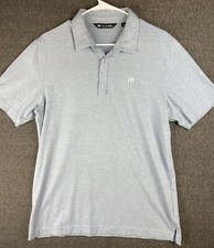 Travis Mathew Polo Shirt Mens Large Light Blue Short Sleeve Golf Outdoor