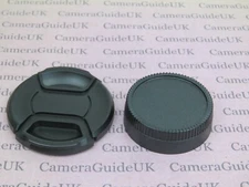 62mm Centre Pinch Front Lens Cap and Rear Lens Cap for Nikon F (AI) 62mm lenses