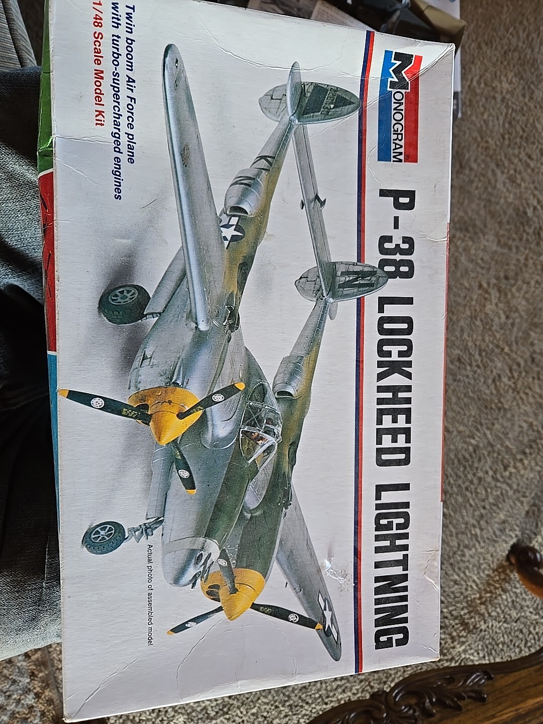 VINTAGE MONOGRAM LOCKHEED P-38 LIGHTNING 1/48 SCALE PLANE MODEL KIT ...
