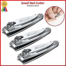 3 Trim Fingernail Clippers Professional Stainless Steel Sharp Cutter Nail File