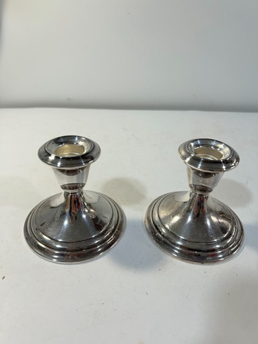 Vintage Gorham Silver Plated Candle Sticks Set Of 2 YC3004 - Picture 2 of 6