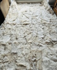 Toscaner Lammfell Decke Champagner Kuscheldecke Pelzdecke, 200x160 Patchwork