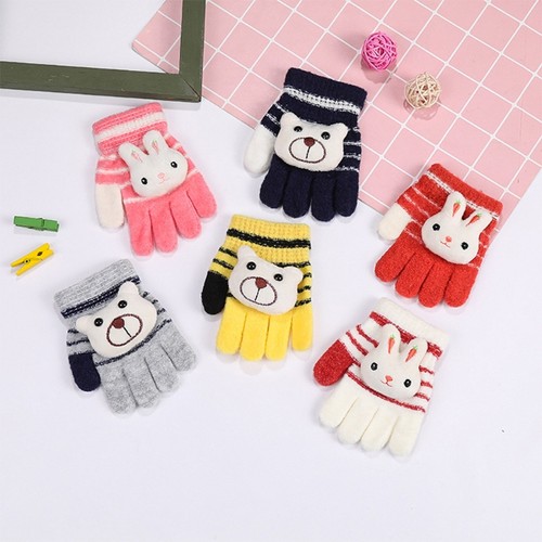 Cute Knitted Gloves Full Finger Animal Mittens WInter Warm Gloves Party - Picture 6 of 13