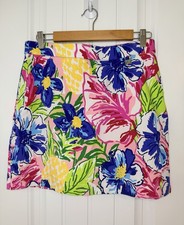 Rafaella Floral Cosmo Pink Skort Women  s M Stretch Waist Tropical Hawaiian Vacay