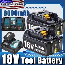 18V Battery For Makita 18 Volt 6.0Ah 8.0Ah LXT Lithium-Ion BL1860 BL1830/Charger