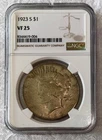 1923 S $1 Silver Peace Dollar  - NGC Very Fine 25