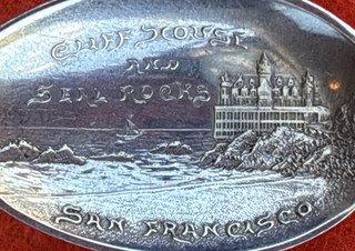 Cliff House & Seal Rocks San Francisco CA Twist Ball Handle 4" Sterling Spoon 7g