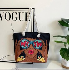 Canvas Tote Bag Large Capacity Women Shoulder Bag Everyday Shopping