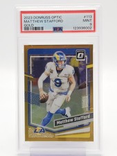MATTHEW STAFFORD 2023 DONRUSS OPTIC GOLD PRIZM /10 #113 RAMS PSA 9 MINT Q0004