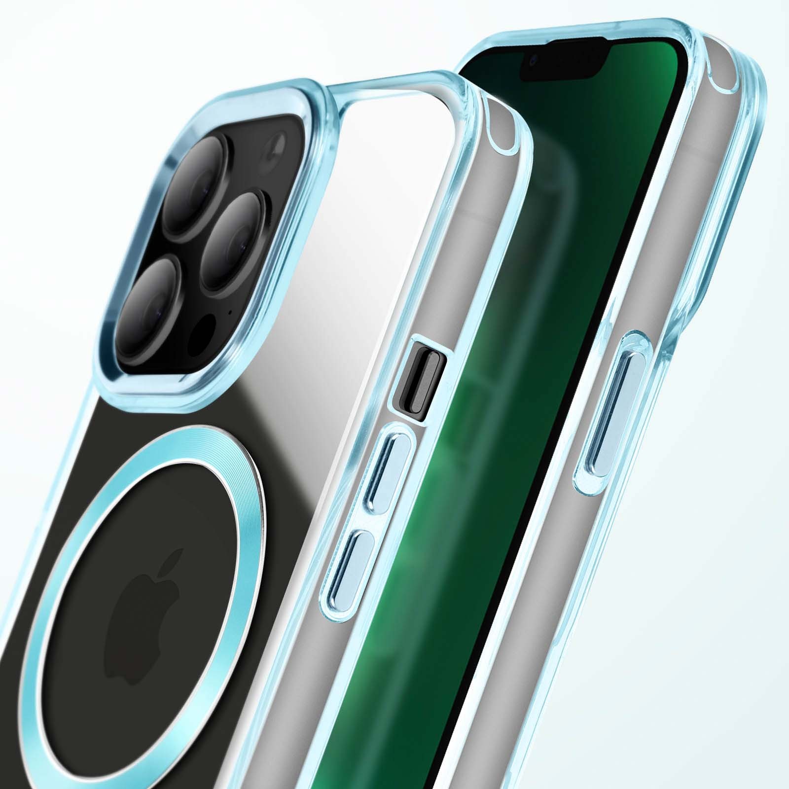 Coque iPhone 13 Pro bleue fine Avizar protection rigide