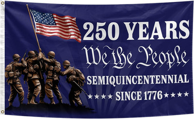 250th Anniversary 3x5 Ft Patriotic Flag with Brass Grommets for Outdoor Use
