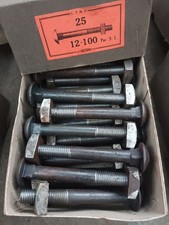  25 Vis Poelier écrou carré 12 x 100 , Neuf De Stock , NOS 