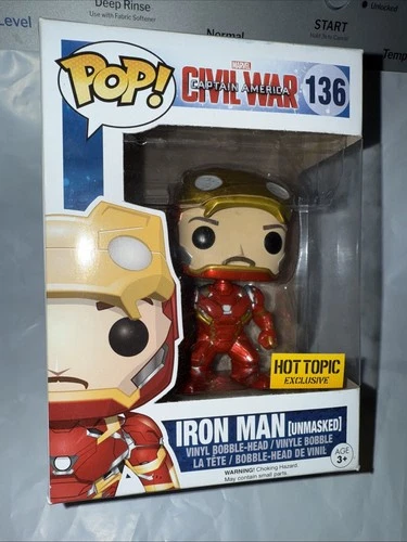 Funko Pop Vinyl Marvel Iron Man Unmasked Hot Topic Exclusive 136