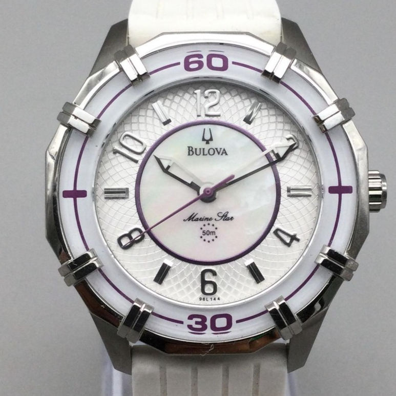 Bulova Marine Star Watch Womens 36mm White MOP Dial  display picture 2