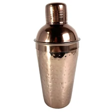 Cocktail Shaker Dark Copper Color Built in Strainer Barware Collection Unused