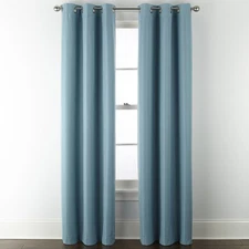 home Expressions Grommet 100% Blackout Single Curtain Panel Aqua Green 40x84