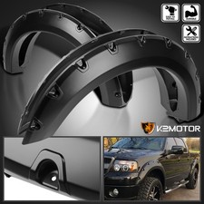 Fits 2004-2008 Ford F150 Smooth Pocket Rivet Style Fender Flares Wheel Protector