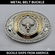 GOLD  SILVER IN COLOR ONLY BULL RIDING RODEO COWBOY METAL BELT BUCKLE