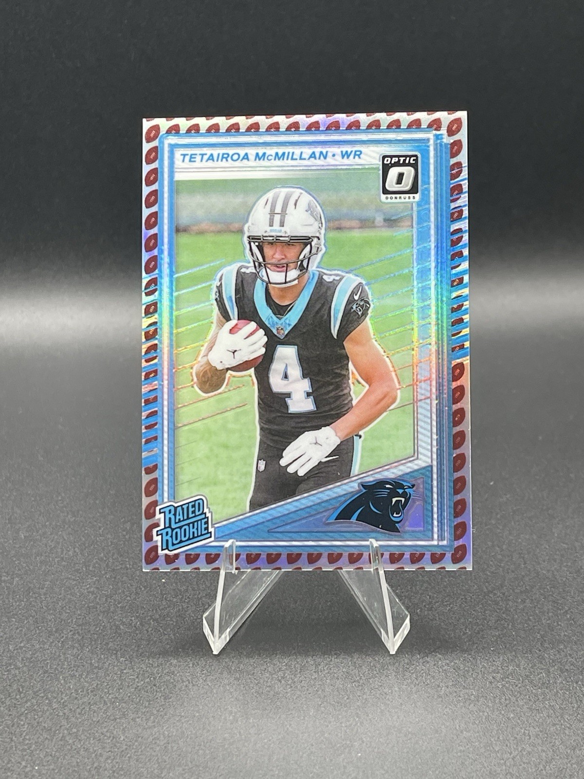 2025 Panini Donruss Tetairoa McMillan (RC) #314 Optic Preview Football Emoji SP