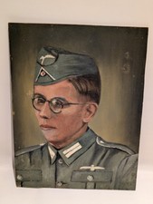 Soldaten Portait Wehrmacht WK II auf Holz Malerrei Kunst Bild