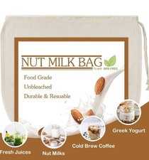 3 PCS 12"x12" Nut Milk Bags - 100 Unbleached Cotton Cheesecloth, Reusable Fo...