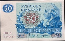Pick One Banknote Sweden 50 Kronor Sveriges Riksbank Circulated