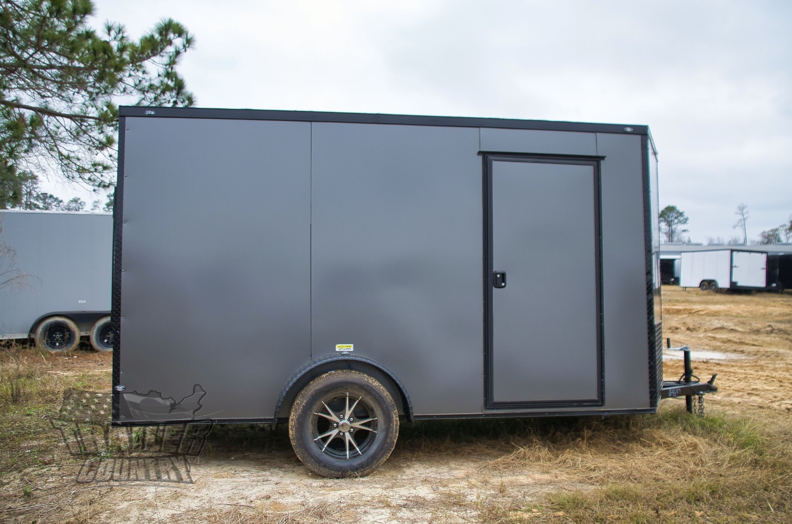 NEW 2026 6x12 6 x 12 V-Nosed Enclosed Black Out Cargo Motorcycle Trailer w/ Ramp