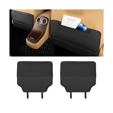 2PCS Car Kick Mat Back Seat Protector, Microfiber Leather Vehicle Back Seat C...